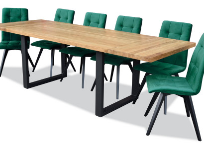 Design dining room chair set metal tables armchair 6x chairs table ensemble 7-piece set.