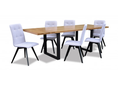 Dining room wood table design living set ensemble set classic furniture 7 pcs. New