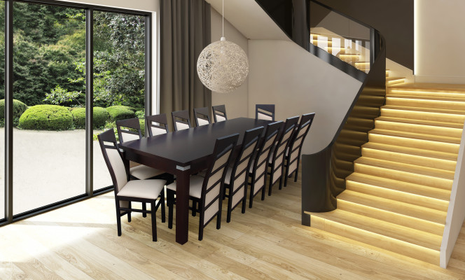 Complete set dining table chair 12x chairs dining room dining set wood tables 13-piece