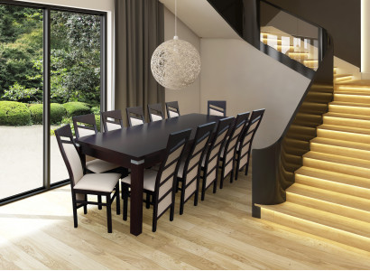 Complete set dining table chair 12x chairs dining room dining set wood tables 13-piece