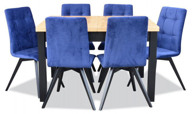 Group Dining Room Upholstered Chair Furniture Set Design 7-Piece Set Table + 6 Chairs