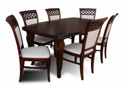 Modern dining room design set ensemble chair table armchair group 7-piece furniture