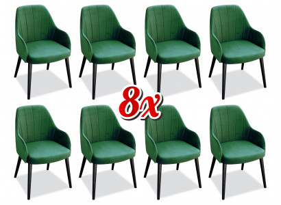 Dining room chairs fabric set 8x armchairs chair designer wood textile upholstered chairs