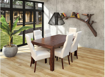 Classic dining table set wood dining room 6x chair set chairs 7-piece set