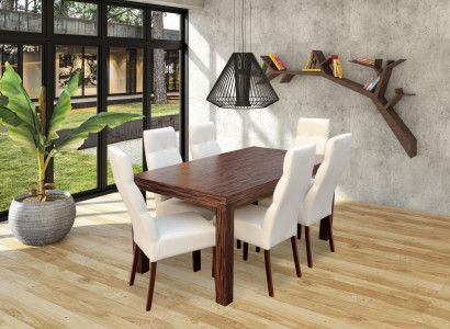 Classic dining table set wood dining room 6x chair set chairs 7-piece set