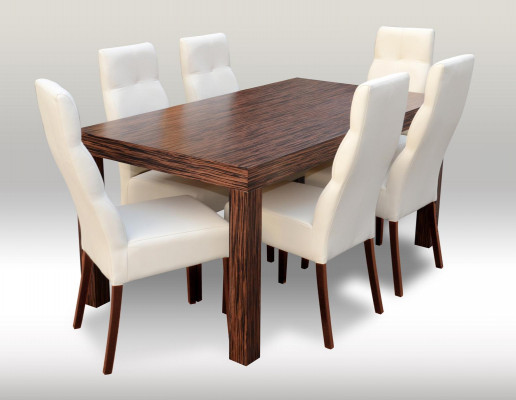 Classic dining table set wood dining room 6x chair set chairs 7-piece set