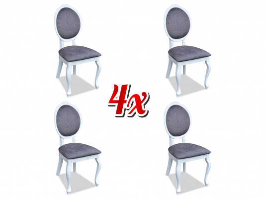Chairs 4x Chair Set Real Wood Upholstered Seat Dining Room Set Lean Chairs New
