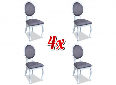 Chairs 4x Chair Set Real Wood Upholstered Seat Dining Room Set Lean Chairs New