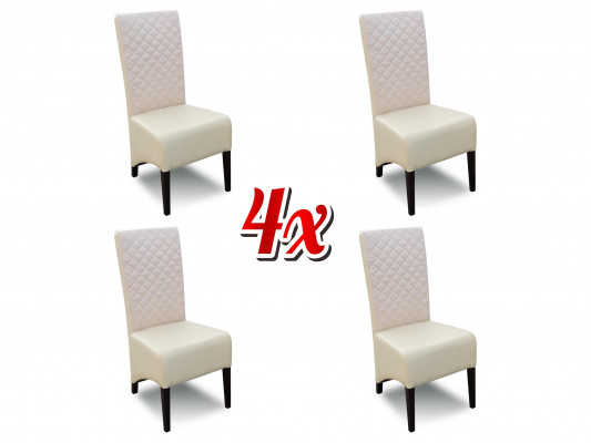 Set of 4 Chairs Group Leather Design New Upholstered Dining Room Chairs