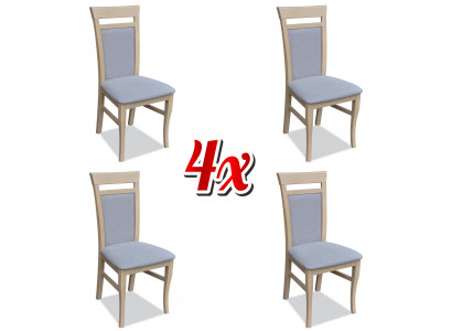 Set of 4x Design Chair Textile Armchair Upholstered Chairs Gastro Dining Room Wood Fabric