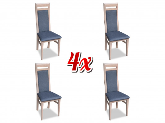 Chairs Kitchen Dining Room Fabric Wood Set of 4x Design Chair Textile Armchair Upholstered