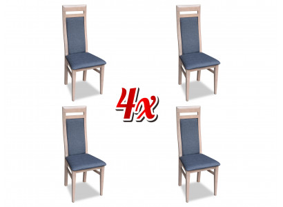 Chairs Kitchen Dining Room Fabric Wood Set of 4x Design Chair Textile Armchair Upholstered