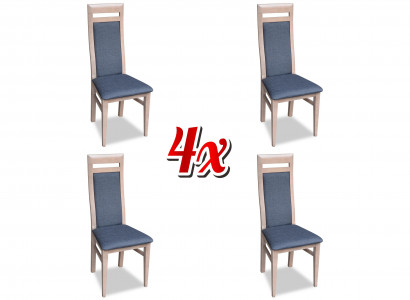 Chairs Kitchen Dining Room Fabric Wood Set of 4x Design Chair Textile Armchair Upholstered