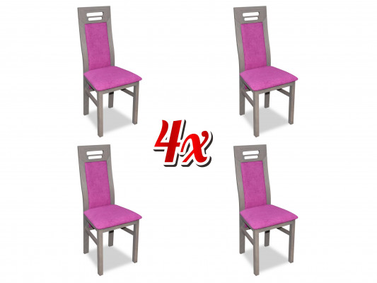 Complete Set K65 4x Designer Chair Set Dining Room Textile Upholstered Seat Chairs