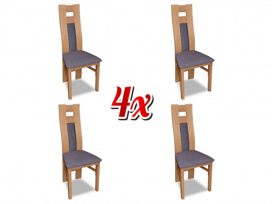 Group Seat Cushion Backrest Chairs Set Solid Wood Luxury Armchair Set 4x Chair
