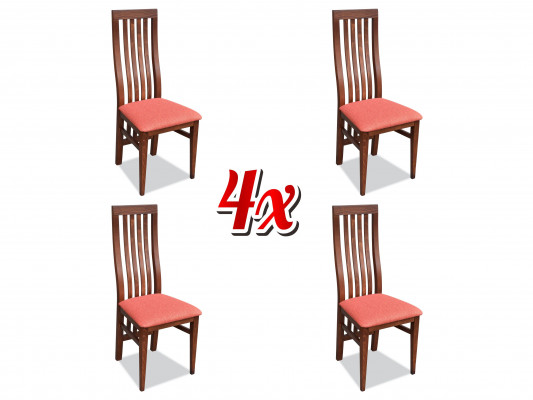 Armchair Upholstered Chairs Dining Wood, Fabric Set 4x Designer Leather Chair