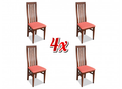 Armchair Upholstered Chairs Dining Wood, Fabric Set 4x Designer Leather Chair