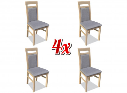 Group of Chairs Set Textile Fabric Wood Upholstered Dining Room Chairs 4x Chair