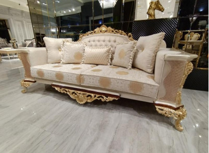 Three-seater design sofa 3-seater couches textile Chesterfield sofa 3-seater fabric new