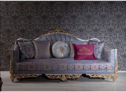 Design sofa 3 seater upholstered luxury classic fabric Chesterfield sofas