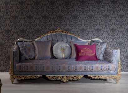Design sofa 3 seater upholstered luxury classic fabric Chesterfield sofas