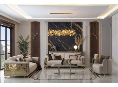 Luxury Sofa Set 4+3 Seater Armchair Coffee Table Modern 4-Piece Set Design