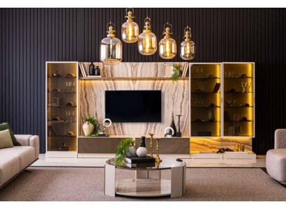 Elegant wall unit living room extension wall 388cm luxury wall units sideboard