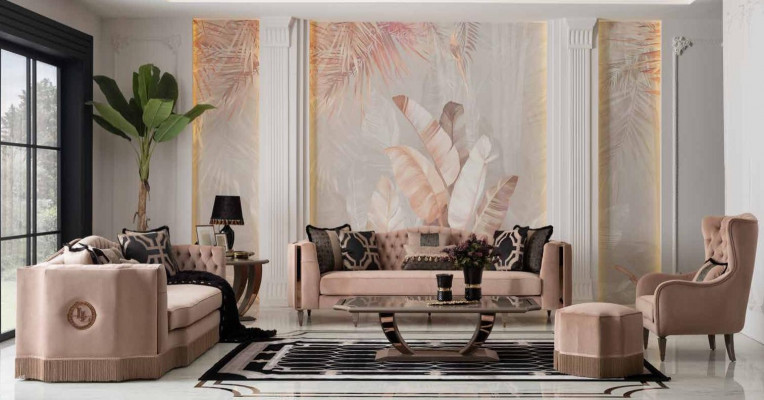 Luxury Sofa Set 4+3+1 Armchair Modern Design Chesterfield Furniture