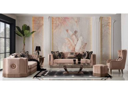 Luxury Sofa Set 4+3+1 Armchair Modern Design Chesterfield Furniture
