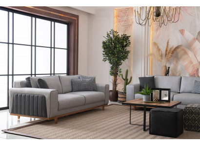 Two-seater fabric sofa couch upholstery Comfortable fabric couch two-seater fabric seat