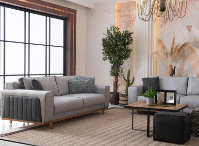 Two-seater fabric sofa couch upholstery Comfortable fabric couch two-seater fabric seat