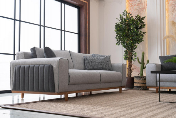 Two-seater fabric sofa couch upholstery Comfortable fabric couch two-seater fabric seat