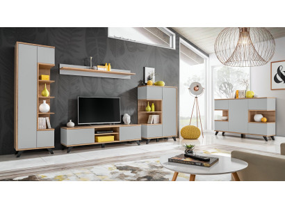 Living room set 5-piece luxury wall units wood furniture set TV stand new