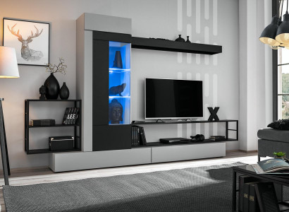 Modern design wall unit TV stand wooden wall shelves luxury living room furniture