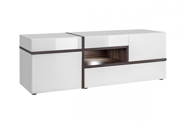 Modern wall unit set 4 pcs living room white wood furniture cabinet TV stand