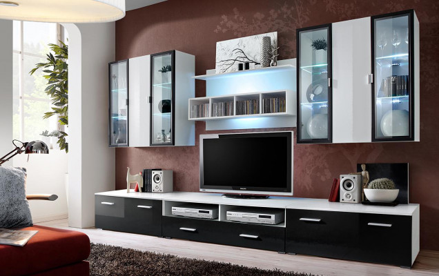 Modern design wall unit TV stand wooden living room furniture TV setup