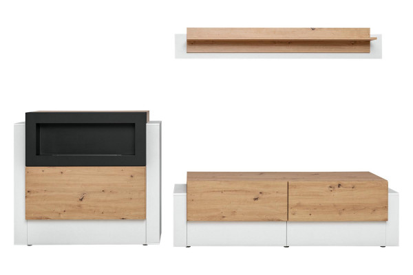 Designer white living room wall unit luxury sideboard with fireplace living room furniture