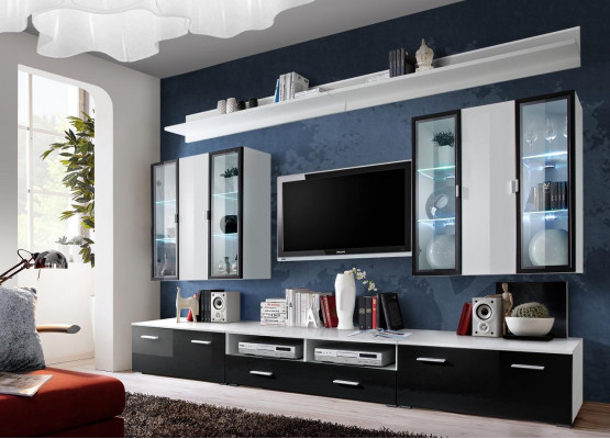 Wall unit TV stand luxury TV stand wood modern designer living room
