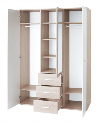 Children's Room Set Bed, Nightstand, Designer Wardrobe, Modern Furnishing 4-piece