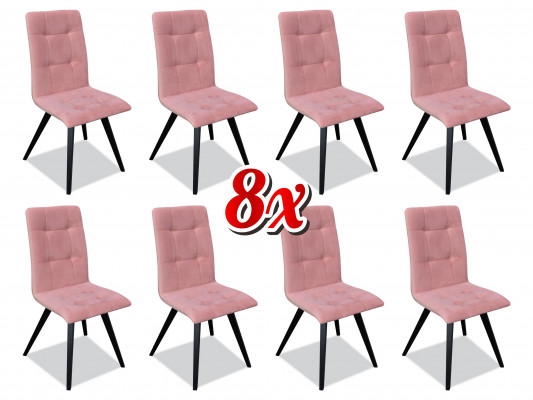 Chair 8x Dining Room Upholstered Chair TV Lounge Textile Seat Armchair Set New Club