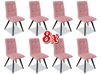 Chair 8x Dining Room Upholstered Chair TV Lounge Textile Seat Armchair Set New Club