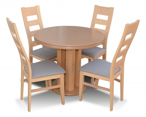 Classic Round Wooden Table Design Dining Room Table with 4 Chairs