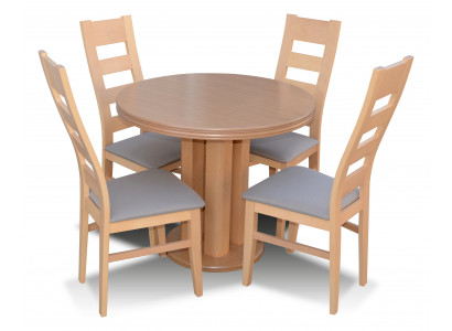 Classic Round Wooden Table Design Dining Room Table with 4 Chairs