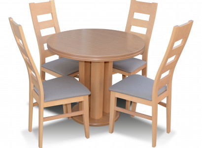 Classic Round Wooden Table Design Dining Room Table with 4 Chairs