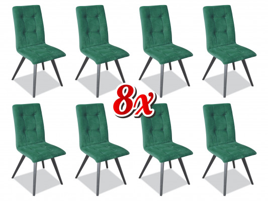Chair 8x Dining Room Upholstered Chair TV Lounge Textile Seat Armchair Set New Club