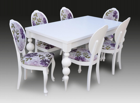 Dining table 6x chairs dining group dining room set classical table 7-piece set chair new