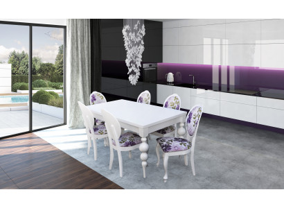 Designer table with 6 chairs, chair set, wooden tables, dining room suite.