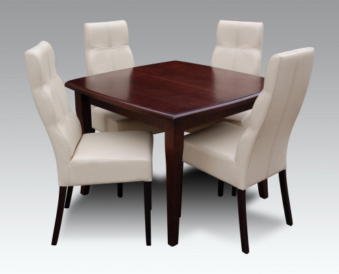 Luxury Dining Room Set 5-piece Brown Wood Furniture 4x Chair Table Style Modern New