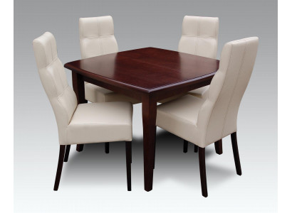Luxury Dining Room Set 5-piece Brown Wood Furniture 4x Chair Table Style Modern New