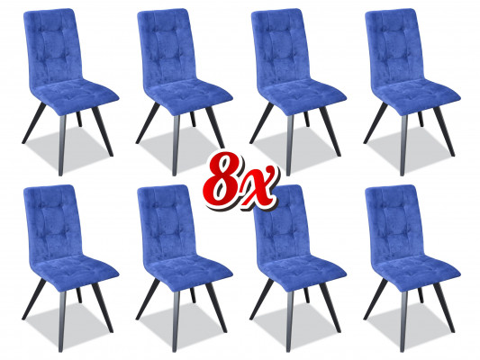 Chair 8x Dining Room Upholstered Chair TV Lounge Textile Seat Armchair Set New Club
